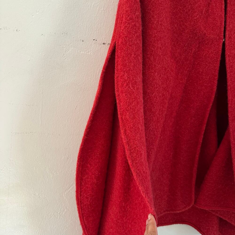 STEINER 1888 Austrian Poncho Cape‎ Alpaca Merino Wool Red One Size Holiday - Picture 4 of 9